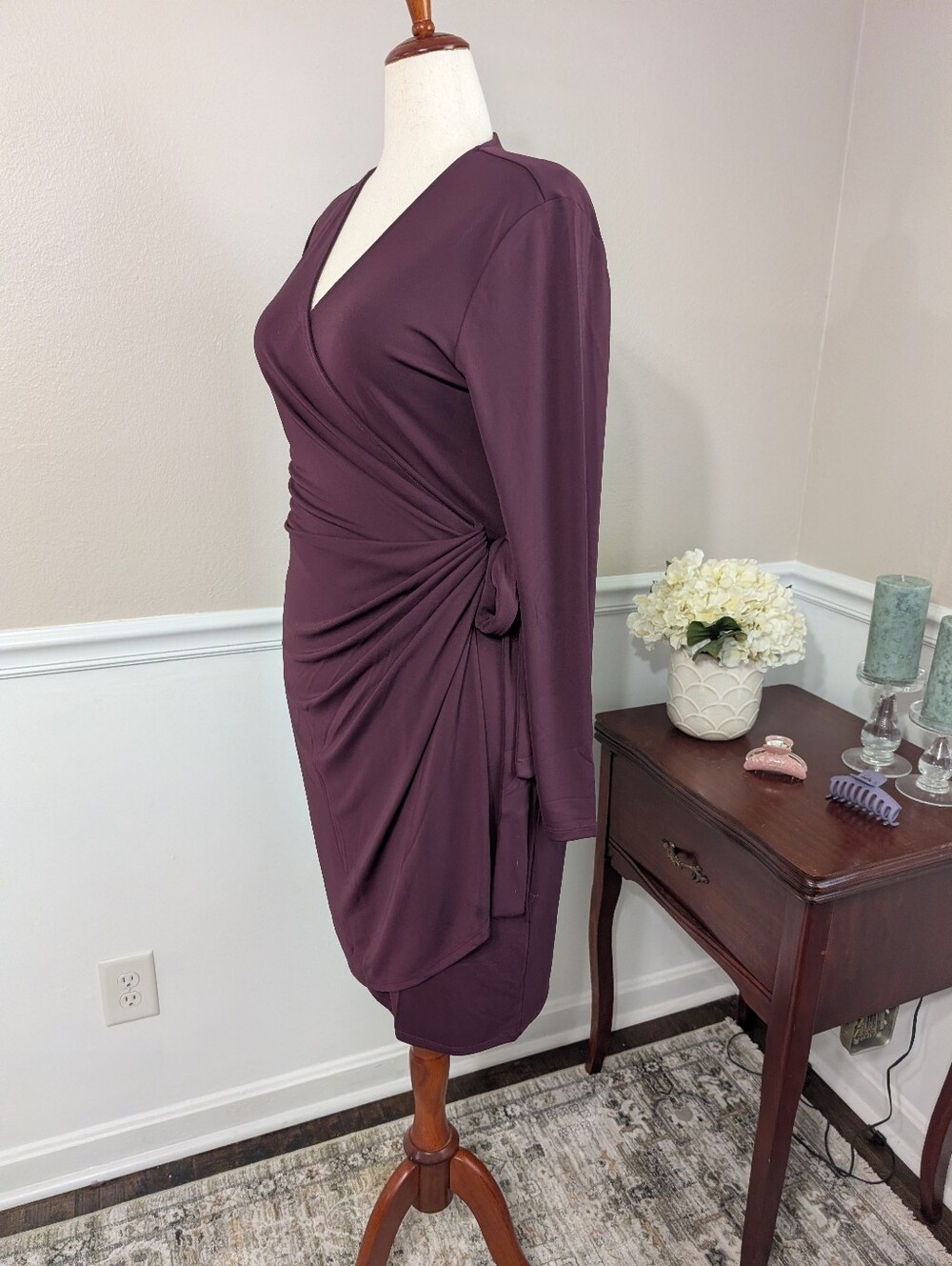 Purple True Wrap Dress Size XL - Picture 4 of 7